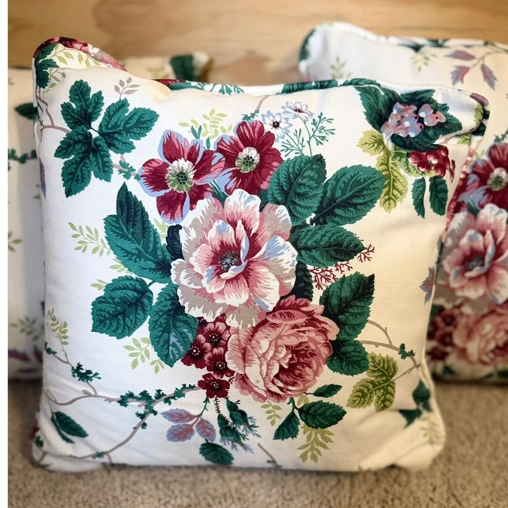 Waverly Pleasant Valley Floral Throw Pillows Set 3 Cottagecore Grandmillennial